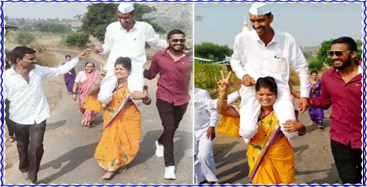 ପତ୍ନୀ ହେବ ତ ଏହିପରି : ସ୍ୱାମୀ ନିର୍ବାଚନରେ ​​ଜିତିଲା ପରେ ପତ୍ନୀ ଏତେ ଖୁସି ହୋଇ ସ୍ୱାମୀଙ୍କୁ ନିଜ କାନ୍ଧରେ ଉଠାଇନେଲେ ! ଦେଖନ୍ତୁ ତା’ପରେ କ’ଣ ହେଲା…